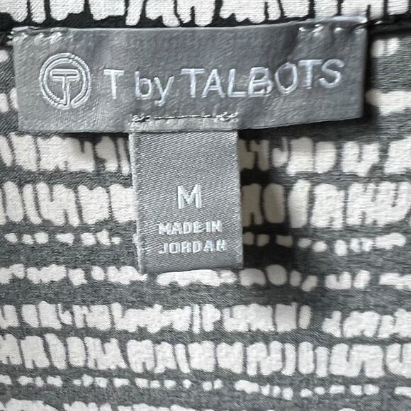 T by Talbots Black & White Striped Short Sleeve Casual Dress with Pockets Size M - Picture 4 of 8